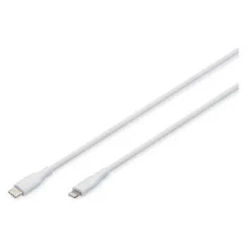 Töltő- és szinkronizáló kábel Digitus USB-C - Lightning, White (AK-600110-010-W)