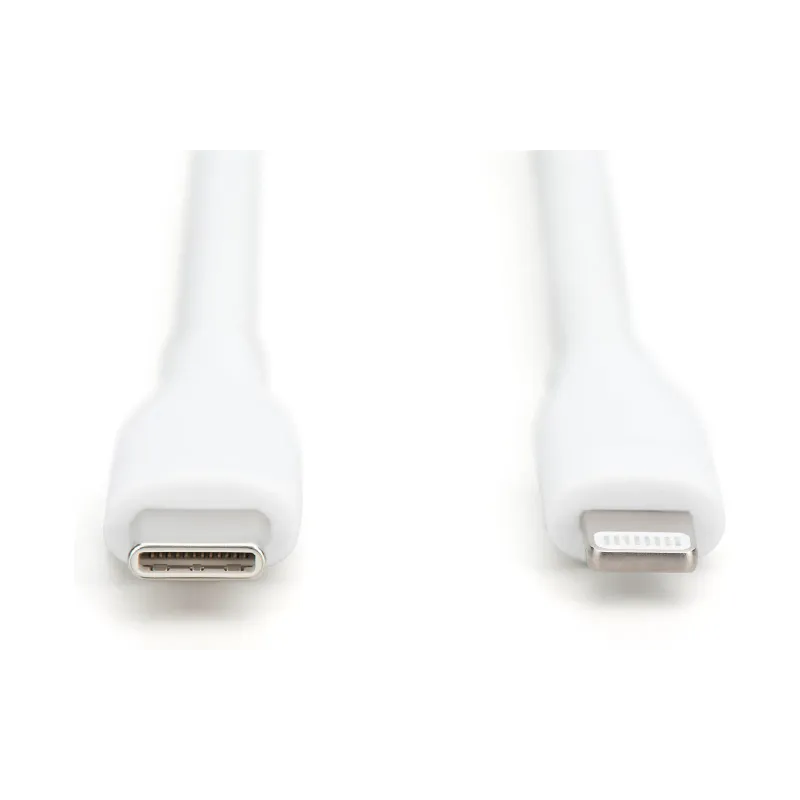 Καλώδιο φόρτισης και συγχρονισμού Digitus USB-C - Lightning, White (AK-600110-020-W)