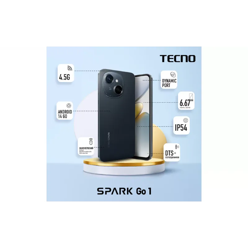 Teléfono inteligente Tecno Spark Go 1 KL4, Startrail Black (4894947036163)