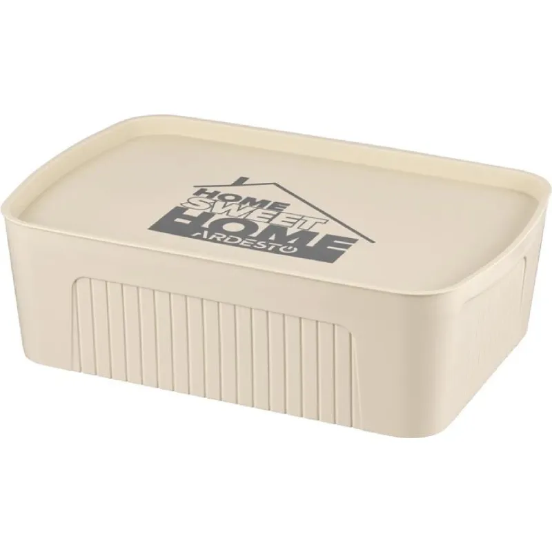 Storage box with lid Ardesto, Beige (ARHC2513B)