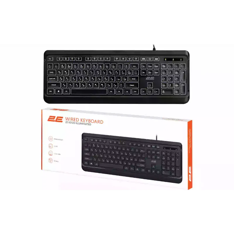 Membrane keyboard 2E  Black (2E-KS120UB_UA)