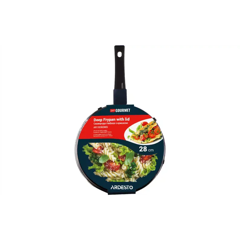 Глибока сковорода з кришкою Ardesto Gemini Gourmet Andria, Black (AR1928GMG)