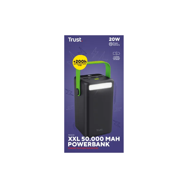 Powerbank Trust 50000 mAh, Black (25196_TRUST)