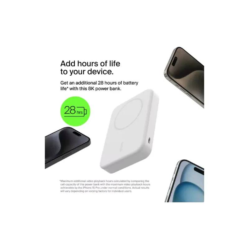 باور بانك Belkin 10000 mAh, White (BPD008BTWH)