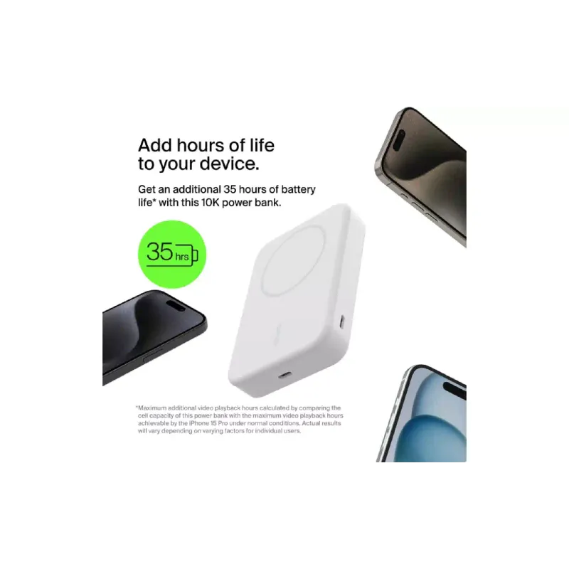 Banco de poder Belkin 8000 mAh, White (BPD007BTWH)