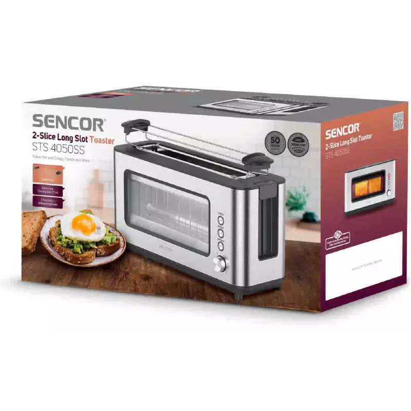 Тостер Sencor (STS4050SS), 1200 Вт, Grey/Black