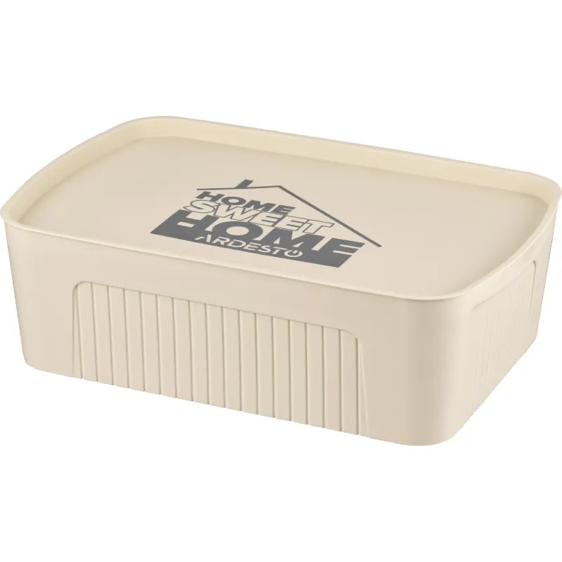 Storage box with lid Ardesto, Beige (ARHC2513B)