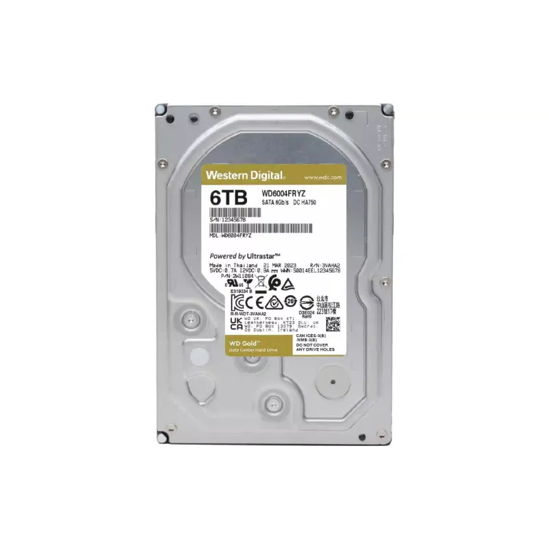 Armazenamento em HDD WD, Gold (WD6004FRYZ)