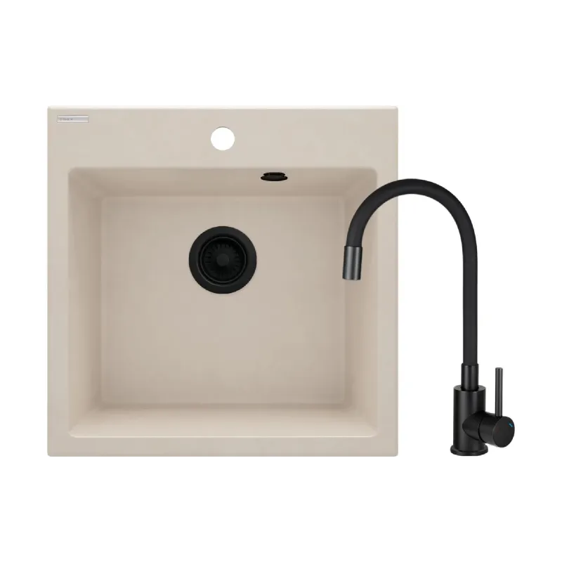 Pia de cozinha + misturador Deante Evora, Beige (ZQJN5103)