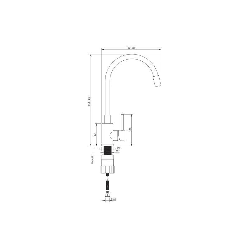Pia de cozinha + misturador Deante Evora, Beige (ZQJN5103)