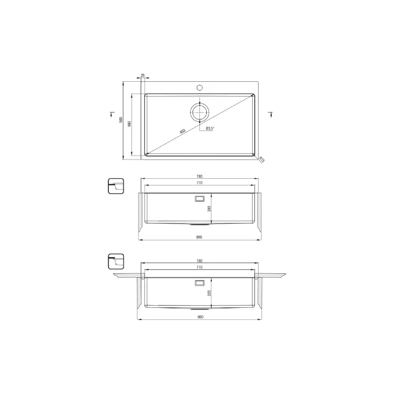 Kuhinjsko korito Deante, Matte Steel (ZPOE010C)