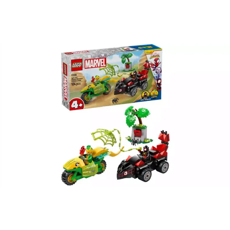 Constructor LEGO Spider-Man Spidey and His Amazing Friends Spin and Electro Dinosaur Vehicle Chase (11198)