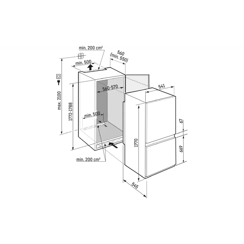 ثلاجة مدمجة Liebherr, White (ICNSE5103)