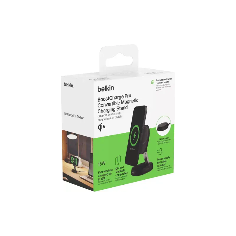 Carregador Belkin Stand Magnetic Qi2, Black (WIA008VFBK)