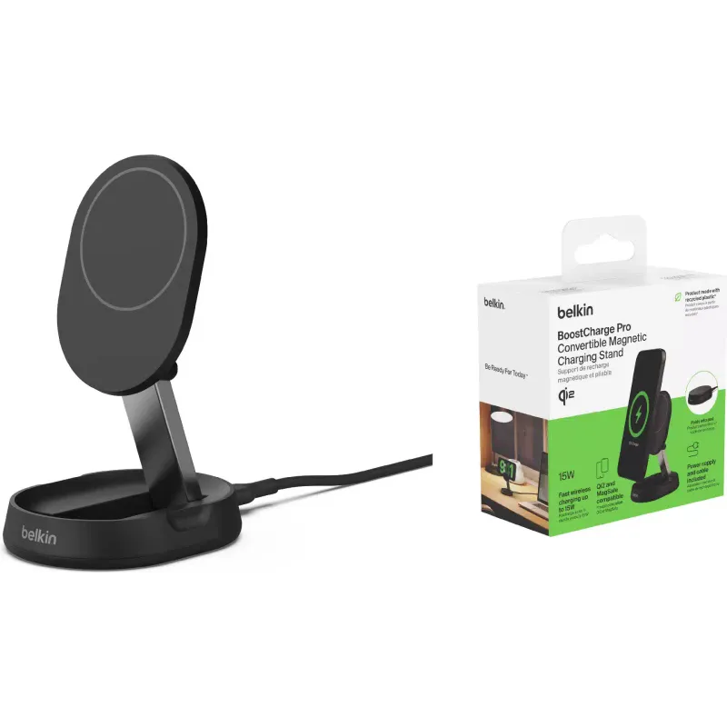 Carregador Belkin Stand Magnetic Qi2, Black (WIA008VFBK)