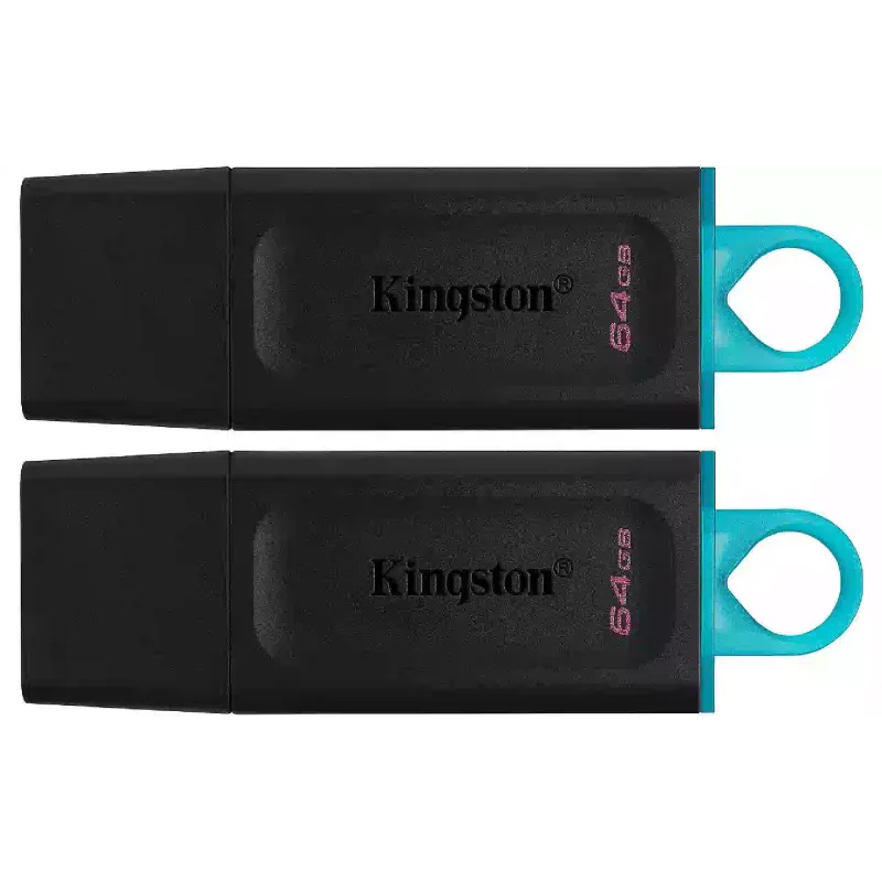 محرك أقراص USB Kingston, Black/Blue (DTX/64GB-2P)