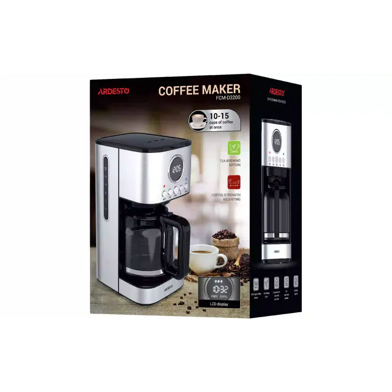 ماكينة صنع القهوة بالتنقيط Ardesto Steel Collection, Silver (FCM-D3200)