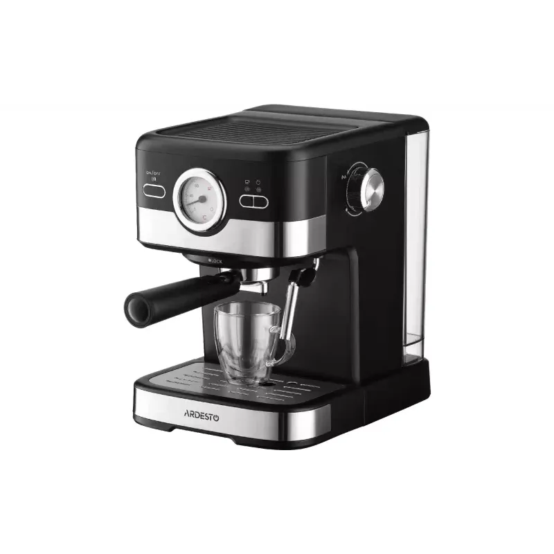 Horn coffee maker Ardesto Steel Collection (YCM-E16B), 1500 ml, Black/Silver