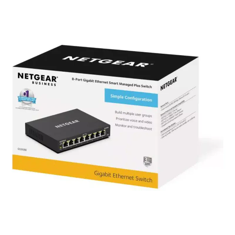 Комутатор Netgear  (GS308E-400EUS)