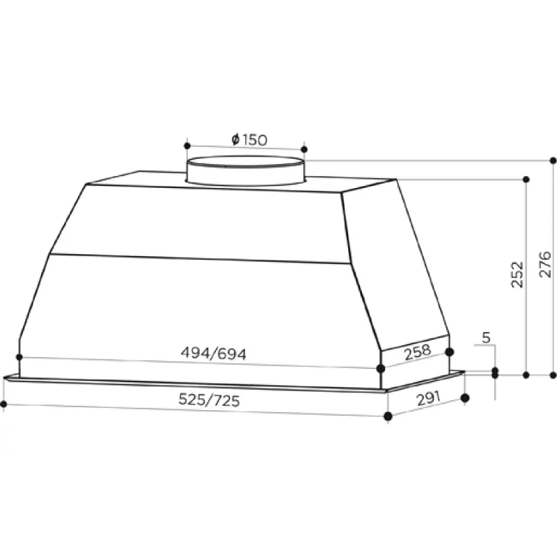 Ενσωματωμένη κουκούλα Faber, Stainless steel (305.0588.063)