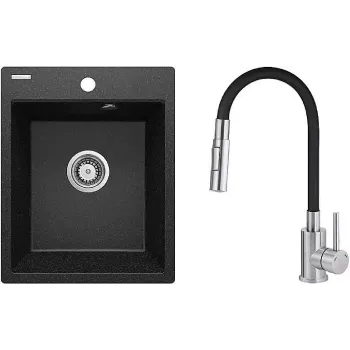 Küchenspüle + Mischbatterie Deante Corio, Graphite (ZRCD2103)