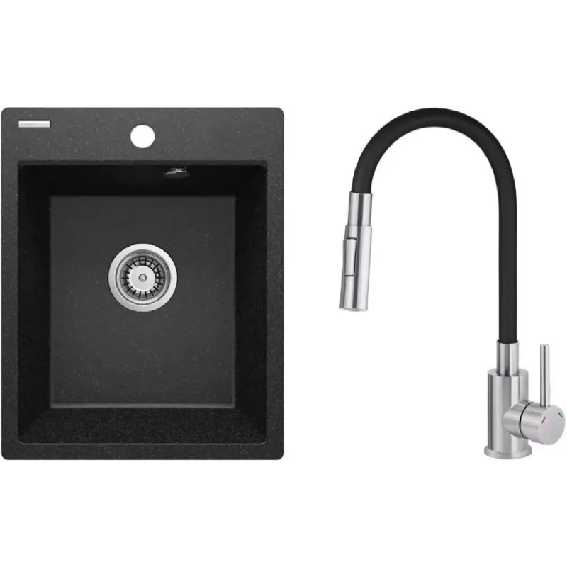 Kuhinjsko korito + mešalnik Deante Corio, Graphite (ZRCD2103)