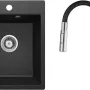 Konyhai mosogató + csaptelep Deante Corio, Graphite (ZRCD2103)