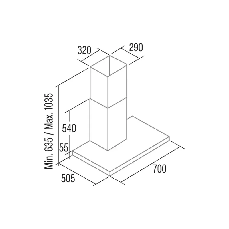 T alakú kapucni Cata, Stainless steel (02021306)