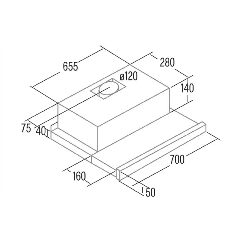 Capô telescópico Cata, Stainless steel (02089305)