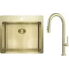 حوض المطبخ + الخلاط Deante Olfato, Brushed Gold (ZPOER10B)