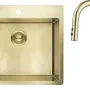 حوض المطبخ + الخلاط Deante Olfato, Brushed Gold (ZPOER10B)