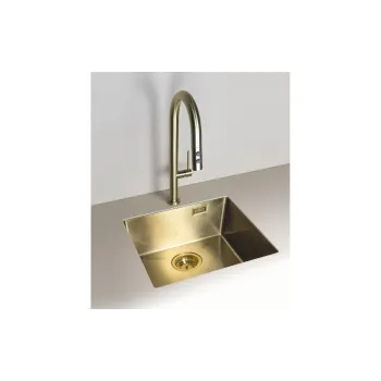 Küchenspüle + Mischbatterie Deante Olfato, Brushed Gold (ZPOER10B)