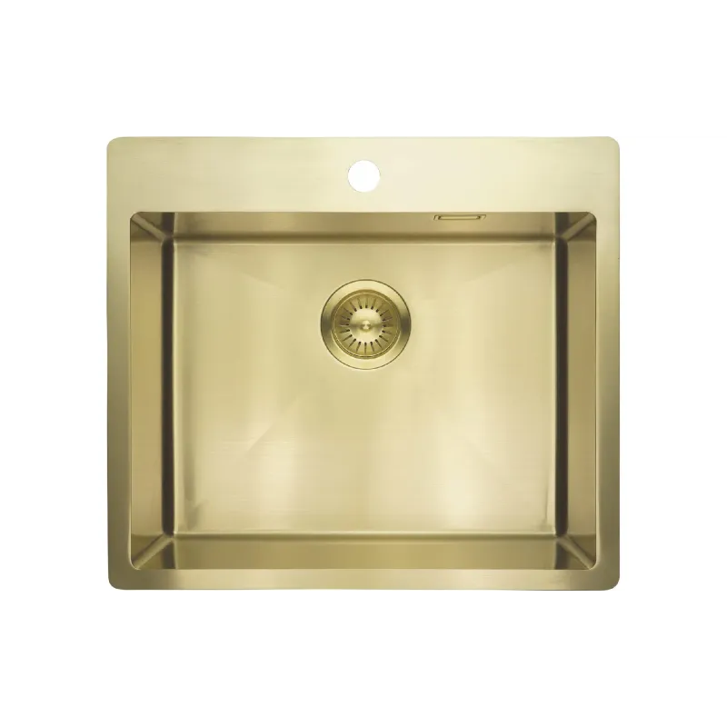 حوض المطبخ + الخلاط Deante Olfato, Brushed Gold (ZPOER10B)