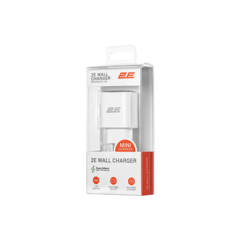 Charger 2E, White (2E-WC1USBC25W-W)