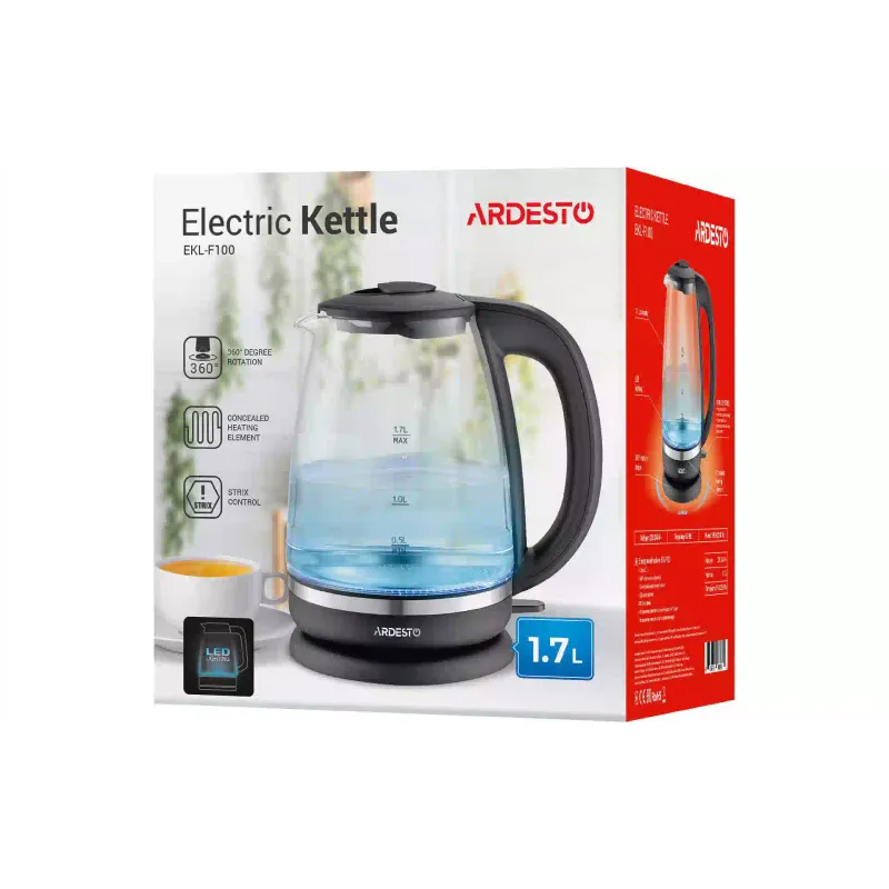 Електрическа кана Ardesto, Black (EKL-F100)