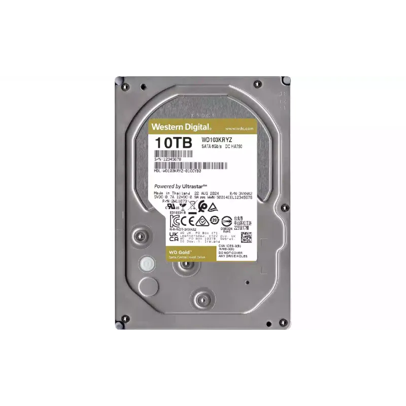 Armazenamento em HDD WD, Gold (WD103KRYZ)