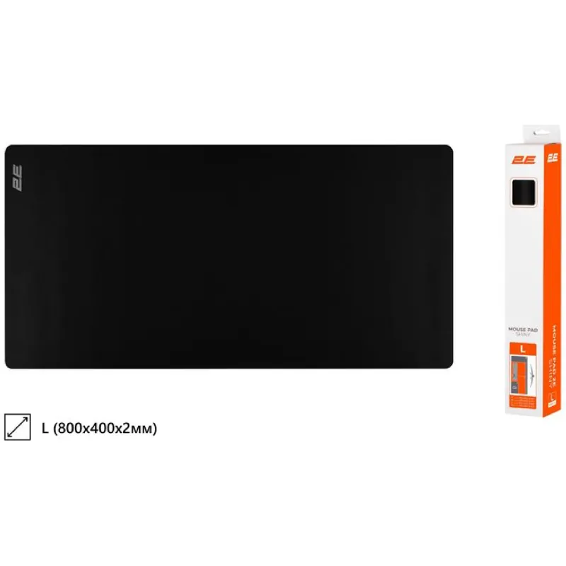 Mouse pad 2E  Black (2E-PAD-L-SHINY-BLACK)
