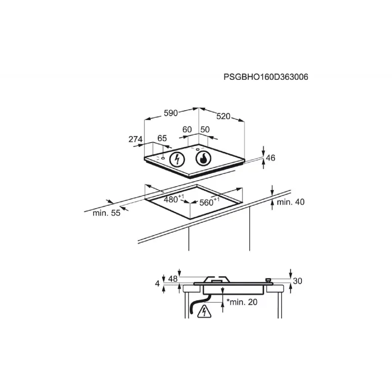 Kochfeld Electrolux, Champagne (GPE363RBV)