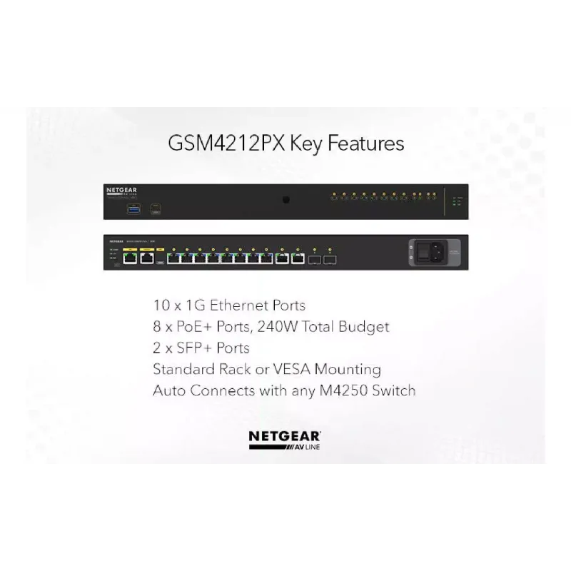 يُحوّل Netgear (GSM4212PX-100EUS)