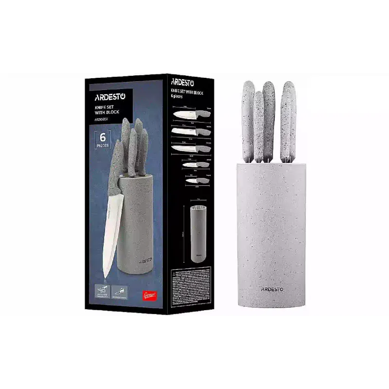 Комплект ножове Ardesto Gemini, Grey (AR2106GR)