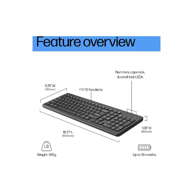 Мембранна клавиатура HP 220, Black (805T2AA)