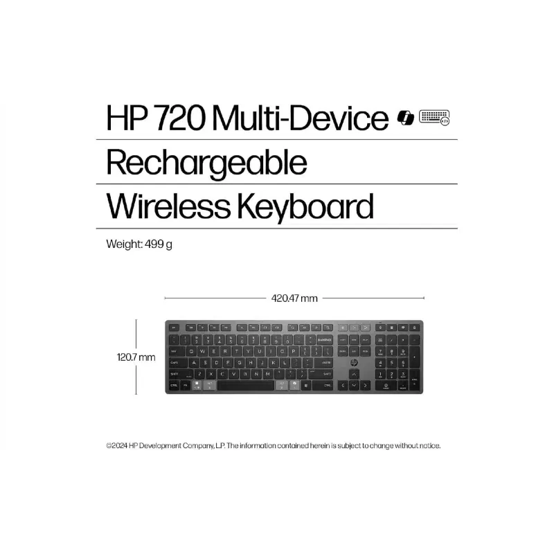 لوحة مفاتيح غشائية HP 720, Black (9T5B1AA)