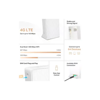 جهاز التوجيه Mercusys (MB130-4G)