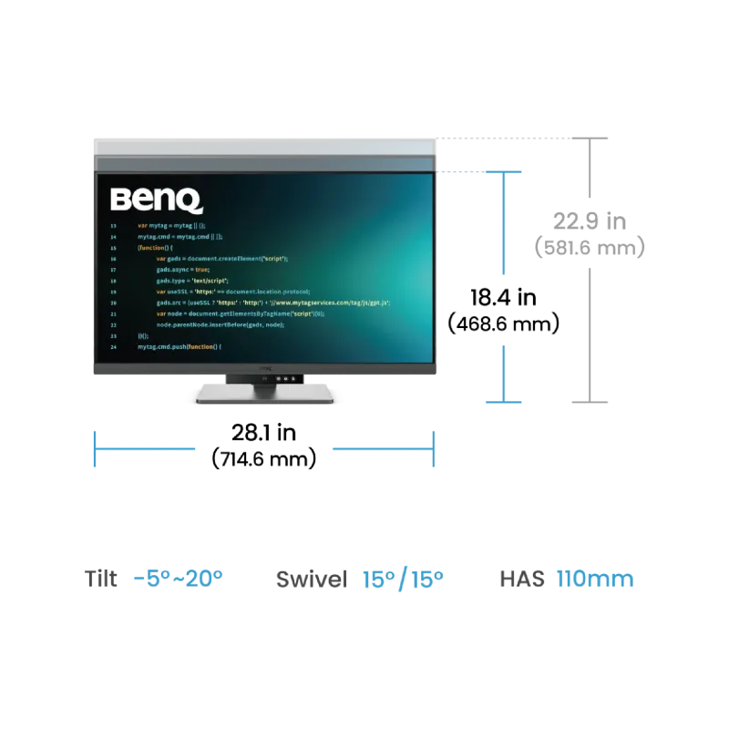 شاشة Benq RD320U, Metallic Grey (9H.LMSLA.TBE)