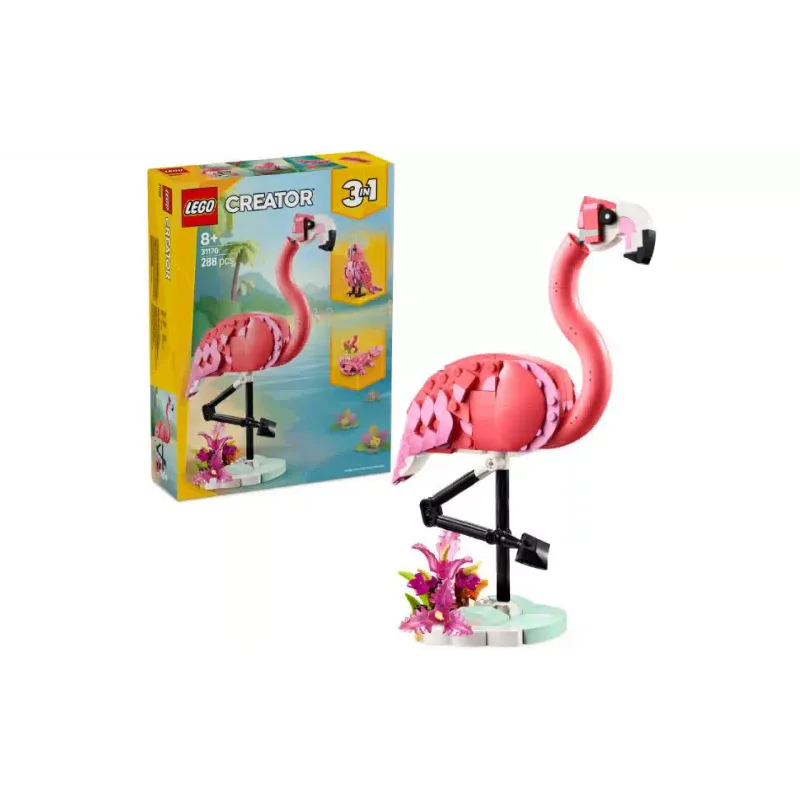 Construtor LEGO Creator 3-in-1 Wild Animals: Pink Flamingo (31170)