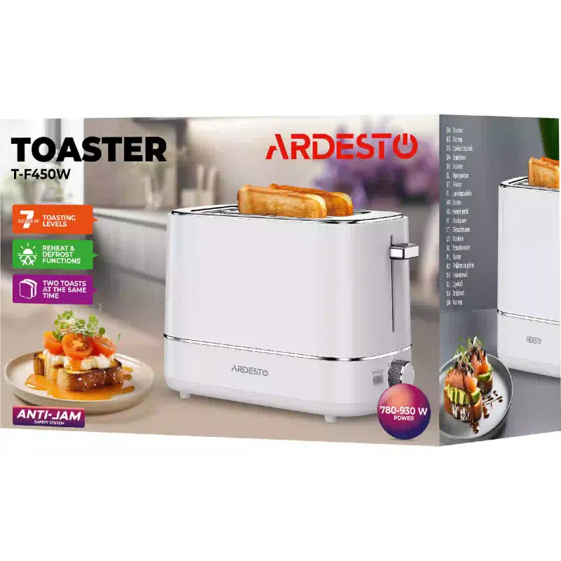 Тостер Ardesto (T-F450W), 800 Вт, White