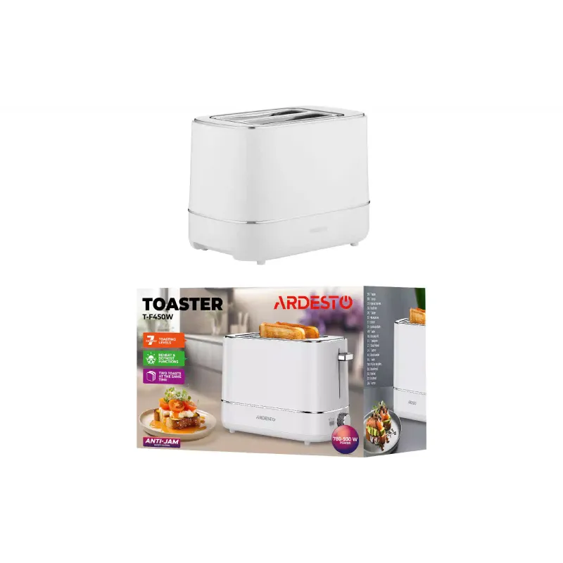 Тостер Ardesto (T-F450W), 800 Вт, White