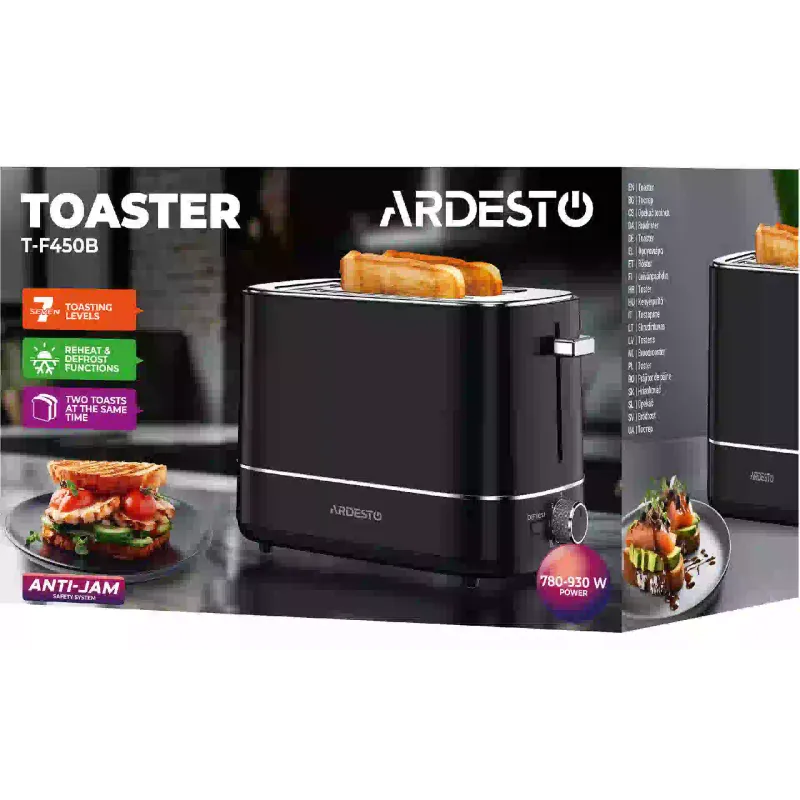 Opekač kruha Ardesto, Black (T-F450B)
