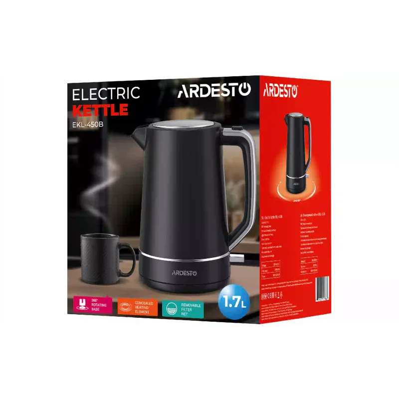 Електрическа кана Ardesto, Matte Black (EKL-450B)