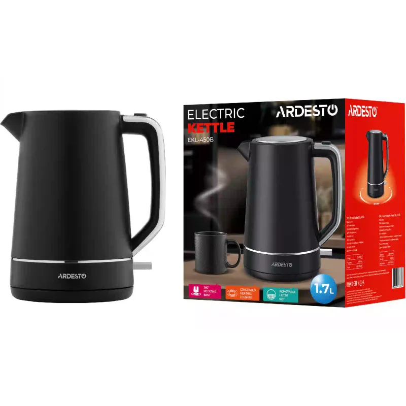 Електрическа кана Ardesto, Matte Black (EKL-450B)